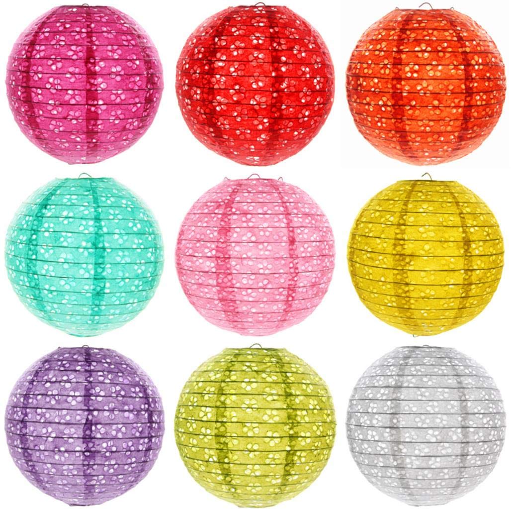 Obon Paper Lanterns with LED, Set of 10