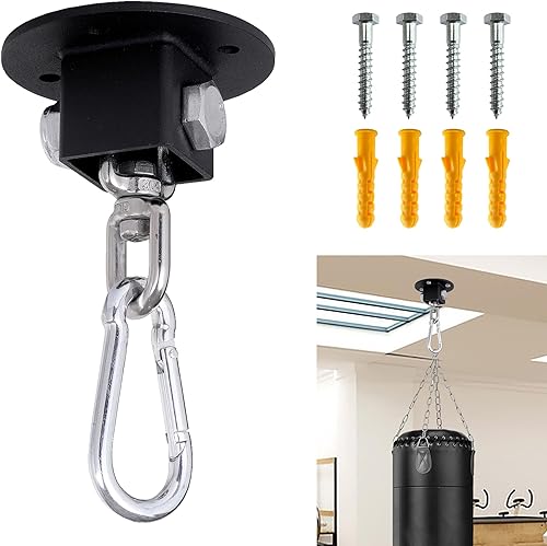 YZZHAJ Soporte de pared para colgar bolsas de boxeo en el techo, ganchos de suspensión de columpio resistentes, capacidad de peso de 300 libras,