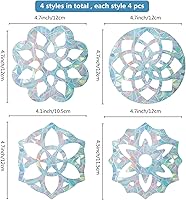 Vista 46 de GORGECRAFT 16 calcomanías de alerta de vidrio para ventana de mariposa, anticolisión, animales, arcoíris, para pájaros, pegatinas, película