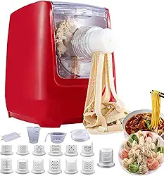 LWCHAUNG MáQuina EléTrica De MacarrãO, MáQuina AutomáTica De MacarrãO, MáQuina De Fazer MacarrãO E Misturador De Massa Com 13 Moldes, Para Espaguete, Fettuccini