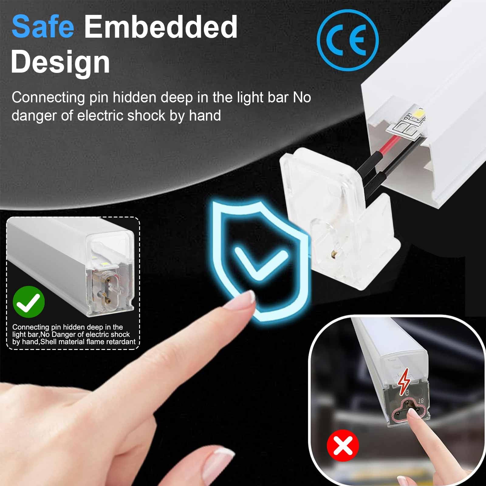 Lot de 14 lumières LED hexagonales Waben avec cadre, lumières LED blanches pures super lumineuses pour garage, atelier, éclairage d'atelier pour sous-sol, entrepôt, salon de nettoyage de