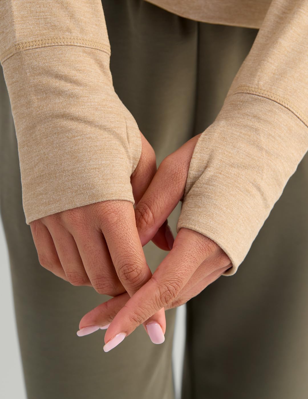 HUK womens Bayside Pullover Crew Sweatshirt, Midweight Soft Jersey Cropped Sweatshirt With Thumbholes - Image 5