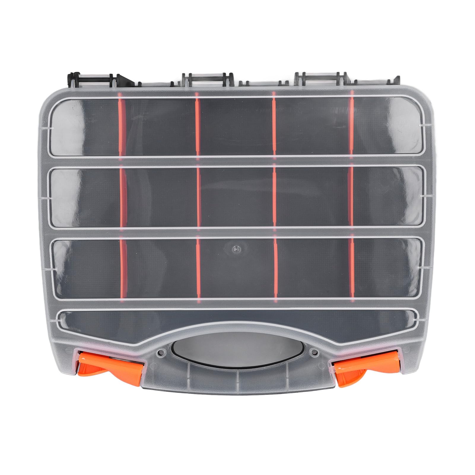 Caja de almacenamiento portátil, diseño transparente de plástico de doble cara con divisor extraíble, caja organizadora de tornillos para tuercas, clavos, pernos