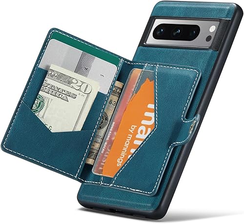 Funda para Google Pixel 8 Pro 2023, cartera magnética desmontable con ranura para efectivo, soporte de carga inalámbrica con función de soporte