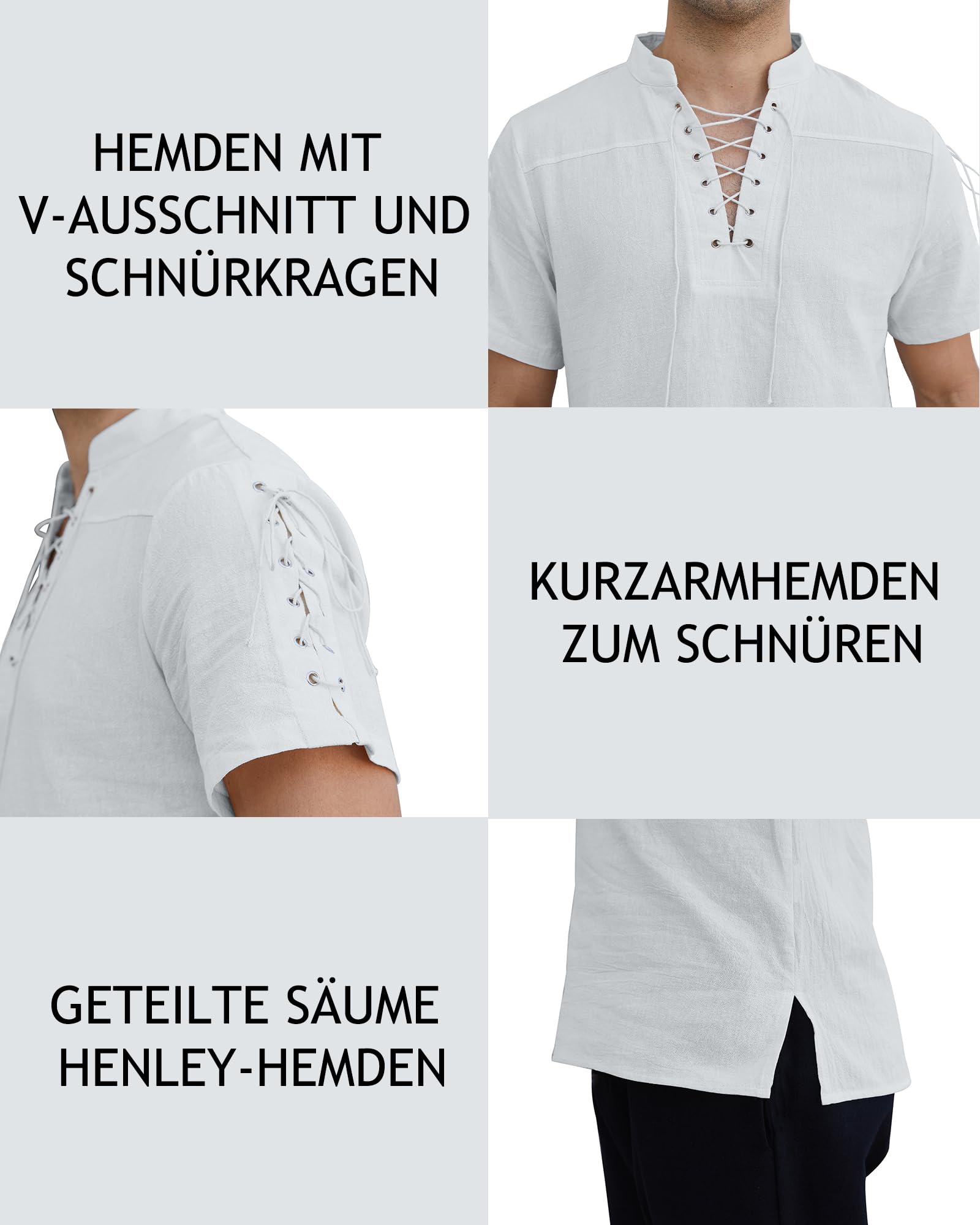 YAOBAOLE Chemise médiévale pour Homme Viking Costume à Lacets Renaissance Victorian Steampunk Pirate Chemise Homme