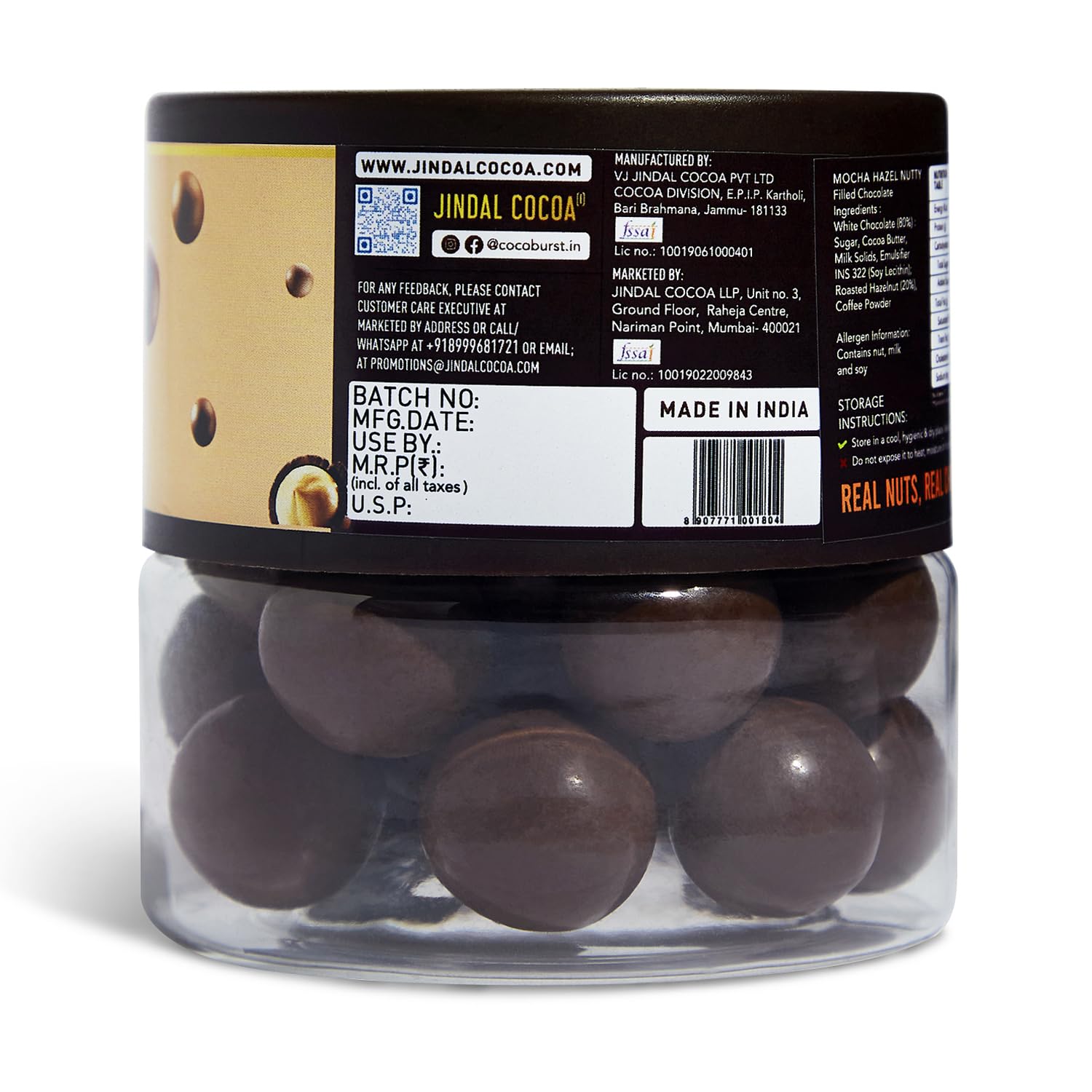 Jindal Cocoa Cocoburst Mocha Hazelnut Dragees 120g | Whole
