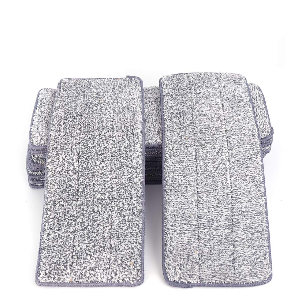Juego de fregona con cubo, fregona plana grande, 360° apretón plano, microfibra y cubo, juego de 10 almohadillas de microfibra reutilizables, para todas las esquinas