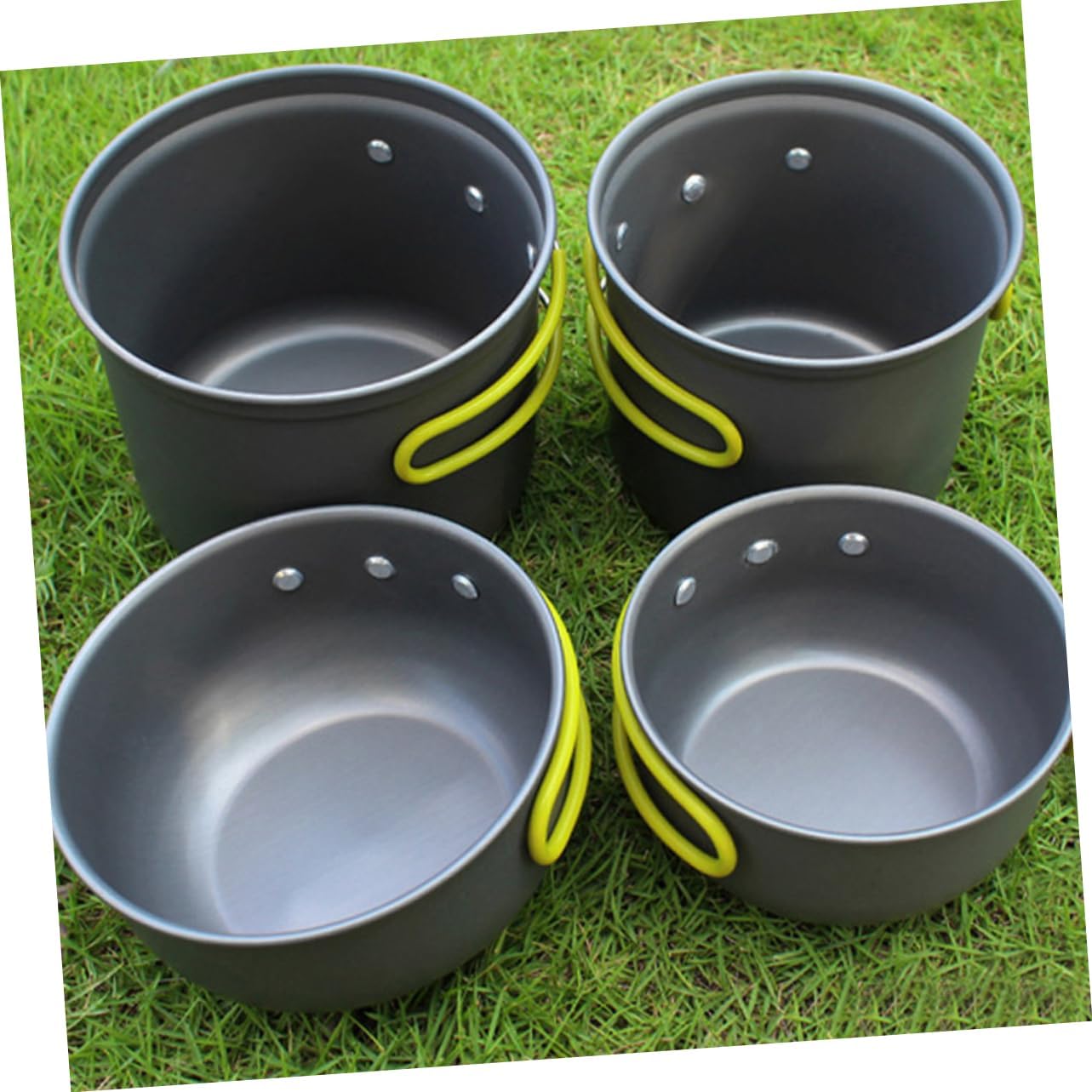 YARNOW Four Cooking Utensils Kit Camp Stove Outdoor Dinnerware Portable Cutlery Cookware Camping Organizer