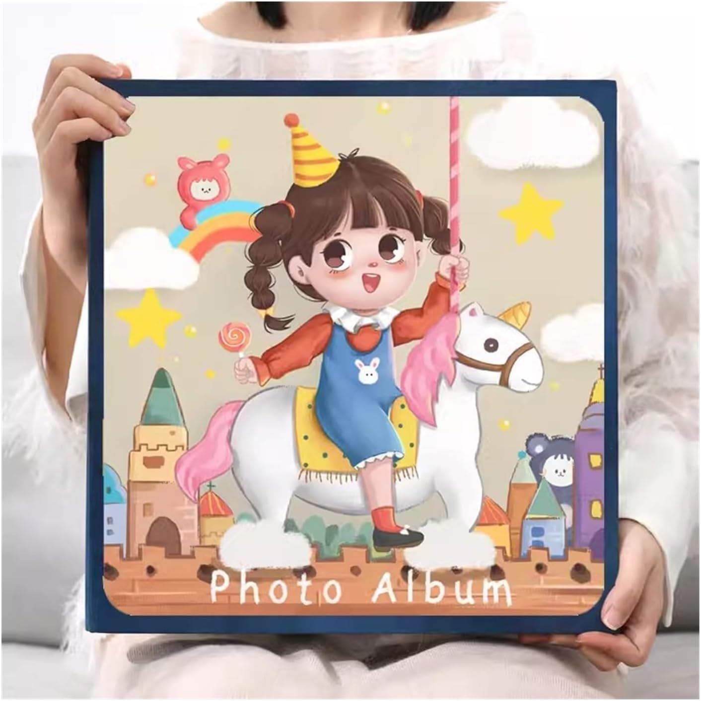Photo Albums Album Book Memorial Album DIY Baby Growth Paste Family Version Of Large-capacity Handmade Photobooks Album de fotos (Color : 02, Size : 60 black cards)