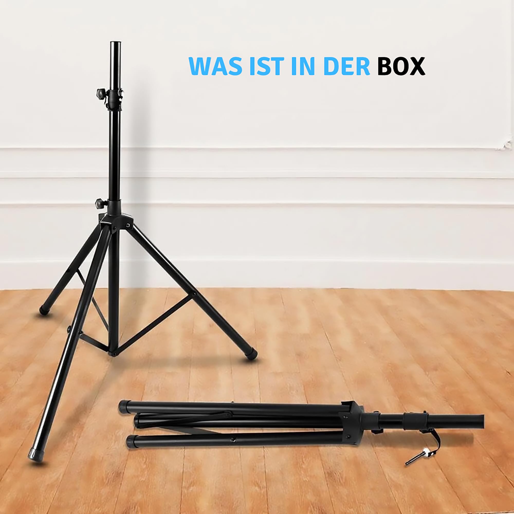 Pyle Lautsprecherständer, Speaker Stand – Boxenstativ Höhenverstellbar, Stabiler Boxen Ständer als Dreibein Stative, Tripod Stativ für Surround Lautsprecher, Bühnen Speaker & Studio Monitor Ständer
