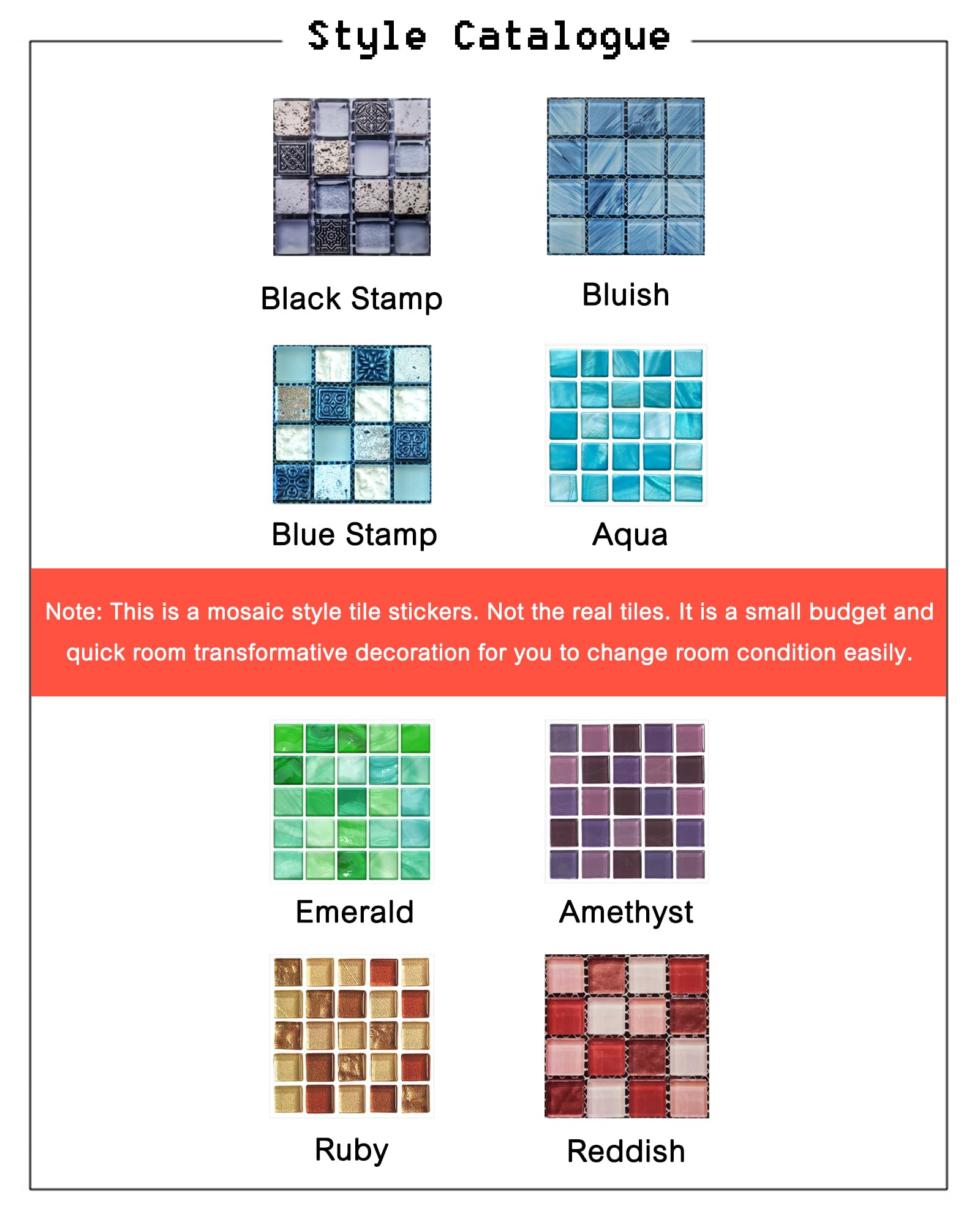 40PCS Adesivi per Piastrelle, Mosaico Piastrelle Adesivi Parete PVC Autoadesivo Impermeabile Sticker Decorazione Murale per Cucina Bagno, Cielo Blu (10x10 Cm / 4x4 Pollici)