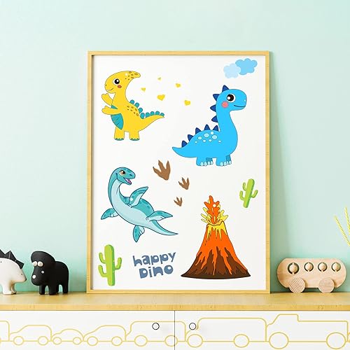 Miniatura 5 de MEZOOM Paquete de 48 manualidades de dinosaurios para niños, diseño de dinosaurio, pintura de tu propio dinosaurio con cintas coloridas para niños y