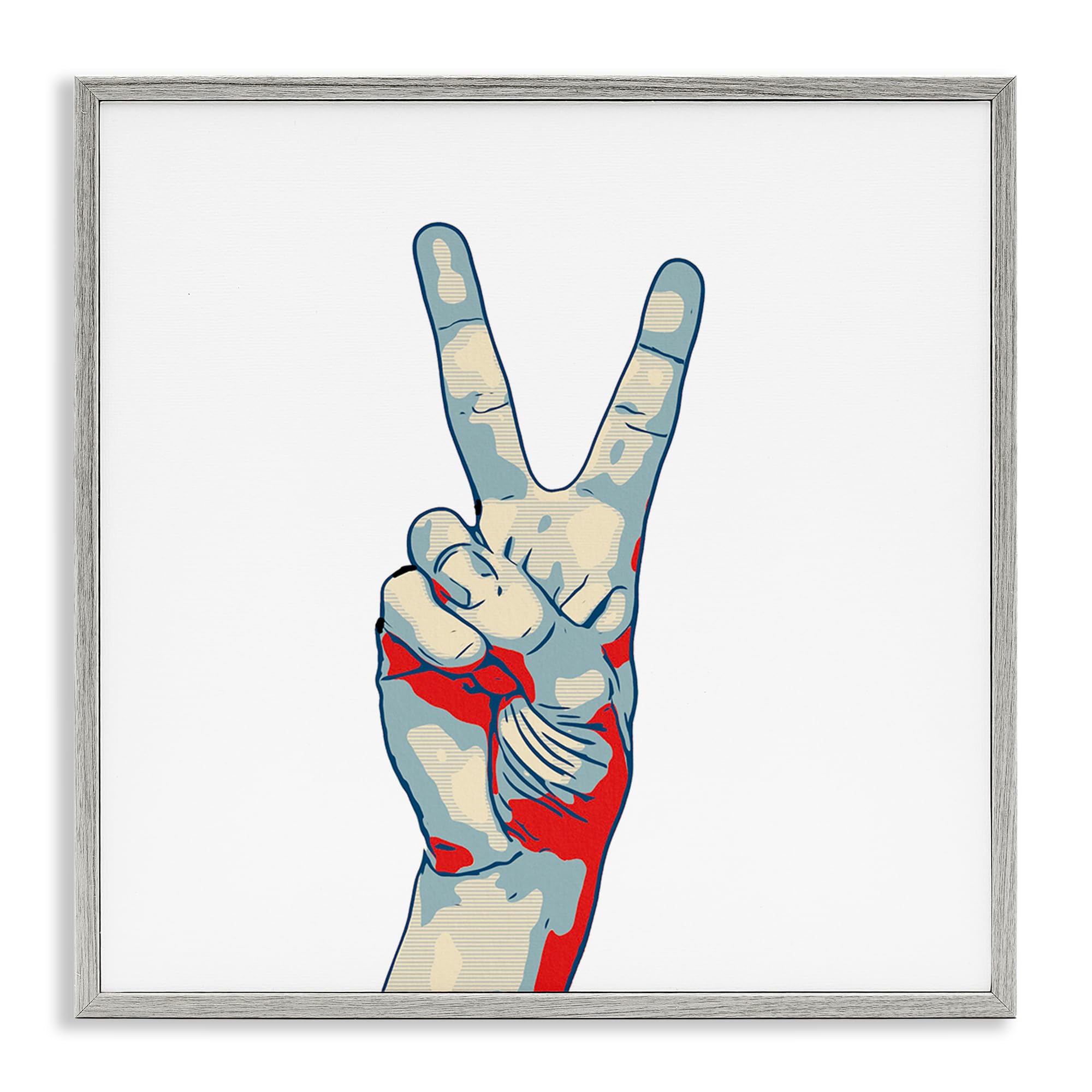 'Pop Style Peace Gesture'| Framed Giclee Art