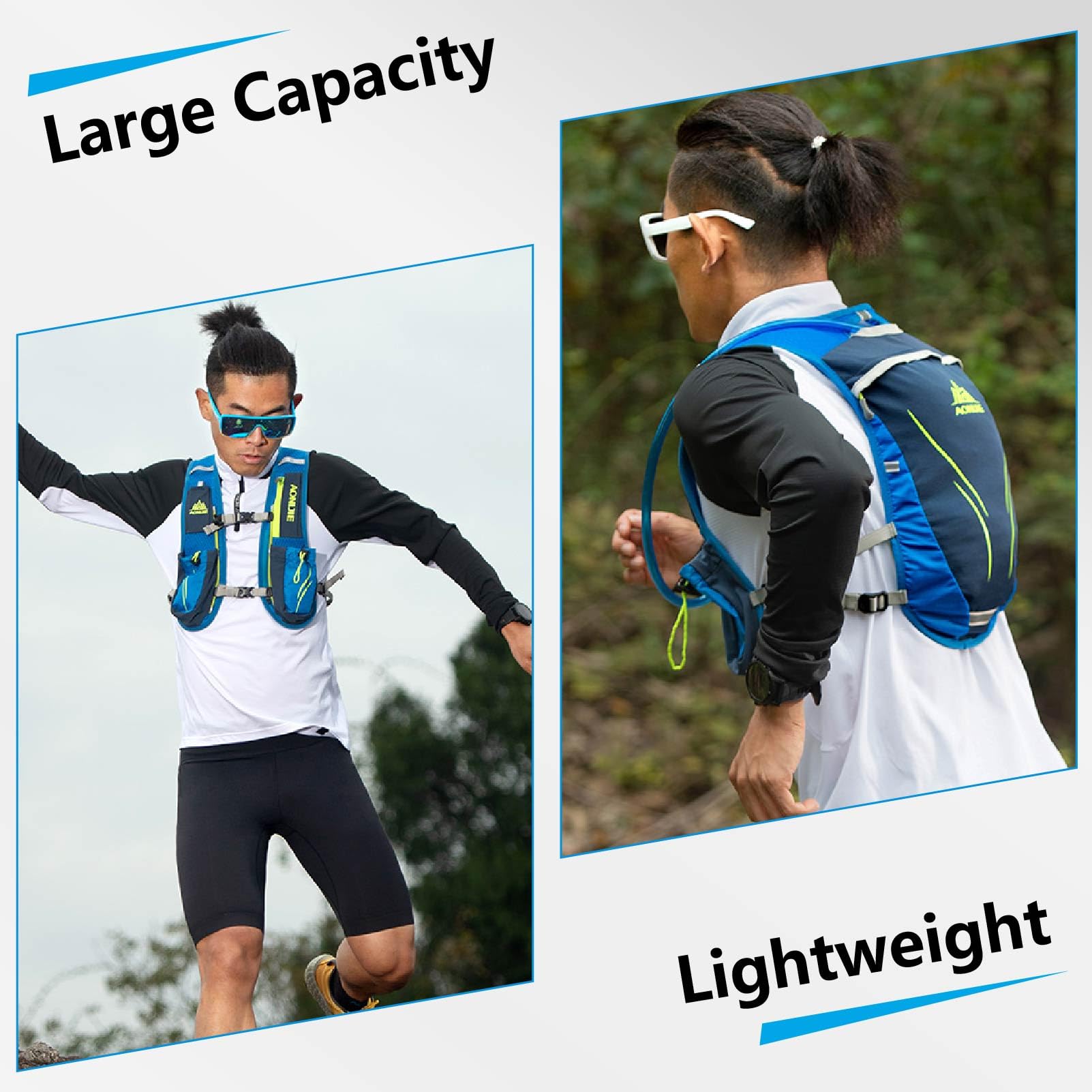 jeelad Running chaleco de hidratación mochila para mochila de hidratación maratón correr carrera ciclismo - LYSB06XY2WJGW-SPRTSEQIP, Blue (5.5L)