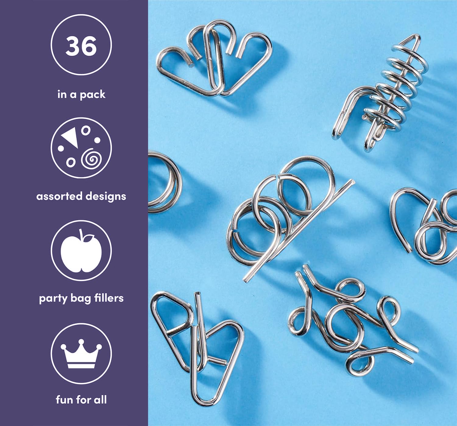 Street27® 36 Pcs Brain Teasers Metal Wire Puzzle Set – Fun and Challenging Puzzle Games for Adults and Kids for Problem Solving and Mind Exercise Educational Fidget Toys Untangling Puzzle 1