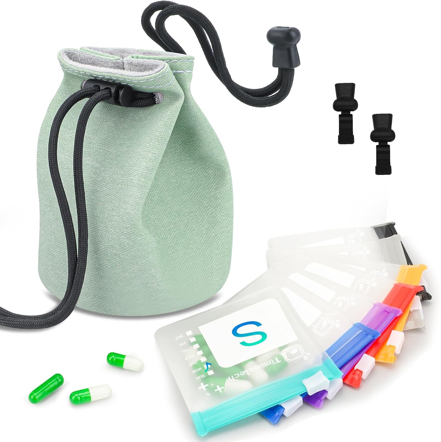 Weekly Travel Pill Organizer Pouch – Full Privacy Protection & Slim Reusable Design | Zippered BPA-Free Compartments, Color-Coded Medicine Storage | Fits Carry-Ons, Totes, Backpacks