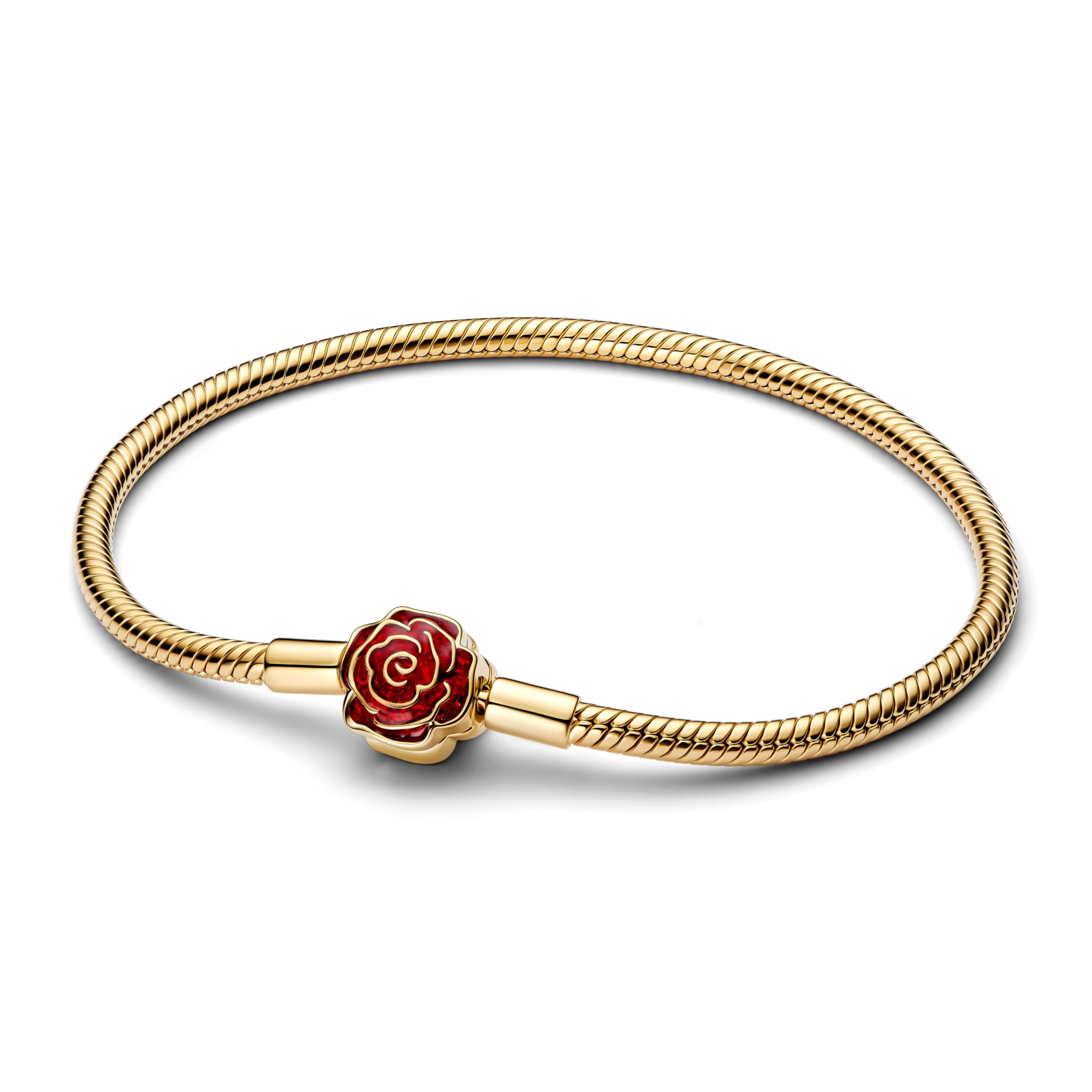 PANDORA Pulsera de mujer dorada Disney La Bella y la Bestia 564019C01, 21cm, Plata de ley, No es una piedra preciosa