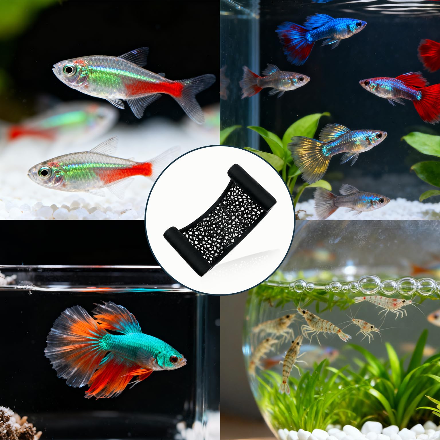 Hamac Flottant pour Poisson Combattant - Cachette Naturelle sans Ventouse, Design en Filet pour Repos des Petits Poissons