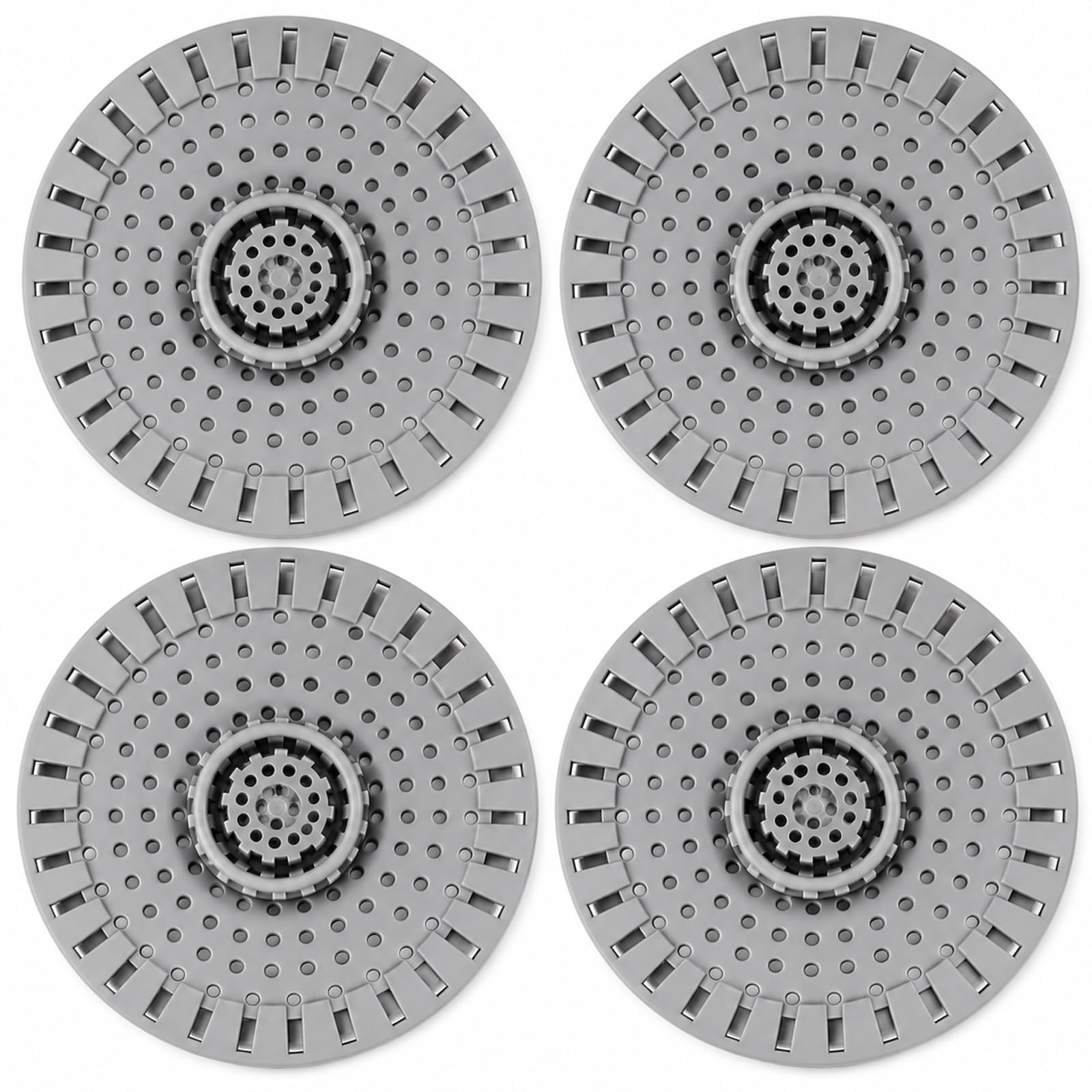 4 Pcs Shower Hair Catcher, Drain Cover, Hair Catcher For Shower Drain, Showers Drain Cover Replacement With Secure Fit, Universal Shower Drain Cover For Bathtub And Sink