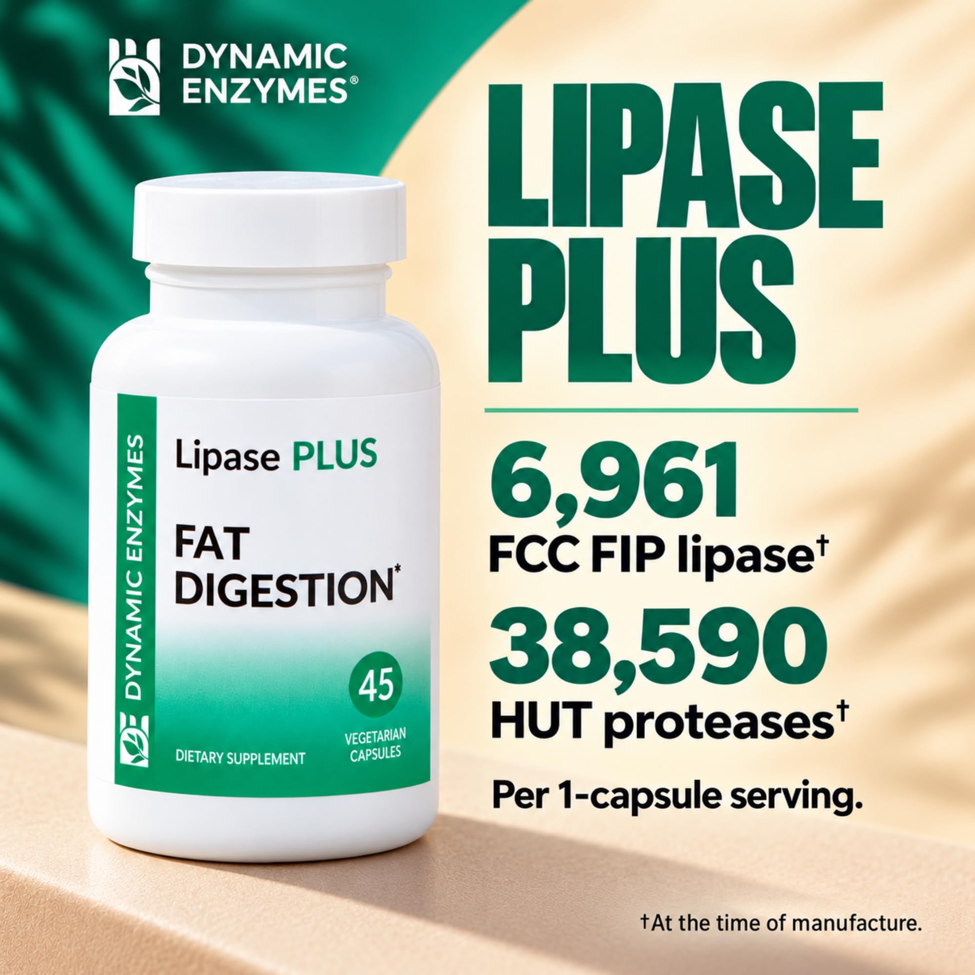 Dynamic Enzymes Lipase Plus Digestive Enzymes, 45 Capsules — Amazon image 5