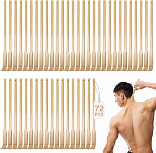 Yinkin 72 Pcs Bamboo Back Scratcher Bulk Traditional Manual Back Massager Wooden Long Scratcher for Itching Relief and Body Massage Elderly Men Women Friend and Family Nursing Gifts
