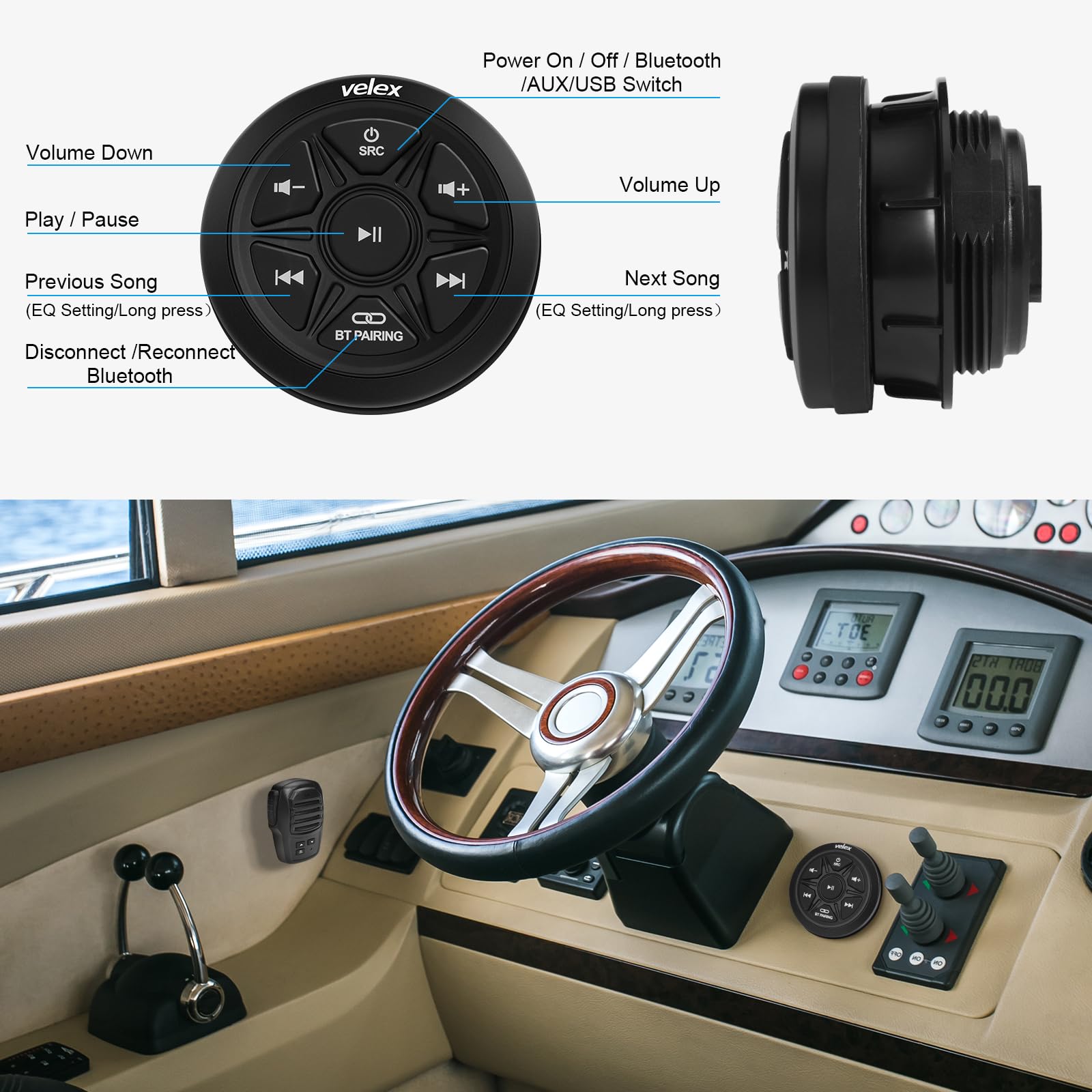 Amazon.com: Velex Bluetooth Audio Receiver, Waterproof Marine