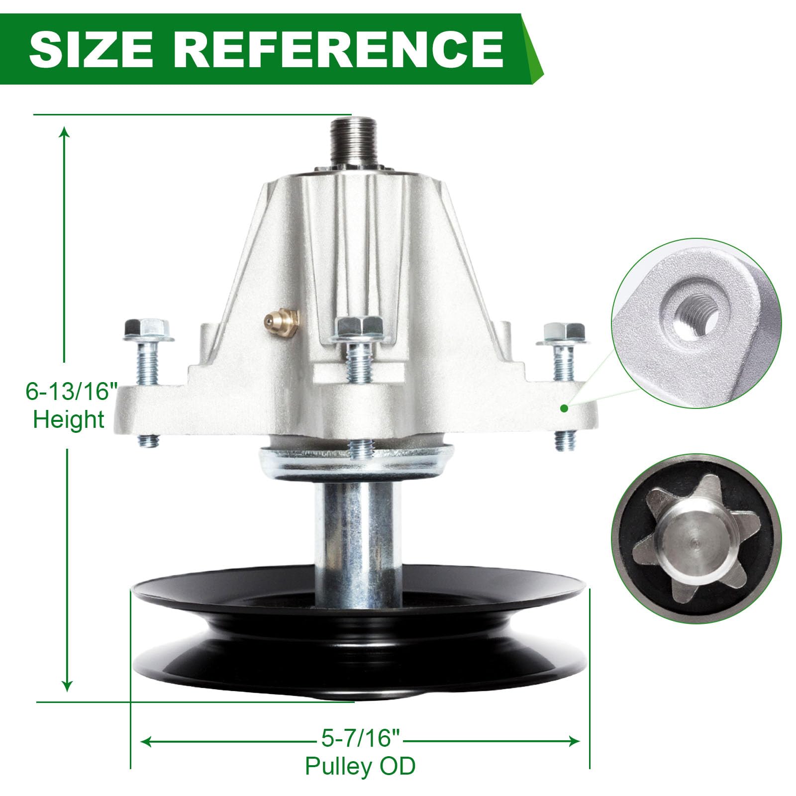 618-06978 918-06978 - Conjunto de eje con polea compatible con RZT-S54 MTD Troy Bilt TB2454 Craftsman T8400 G8400 Z6660, se adapta a cubierta de 54 pulgadas, paquete de 2