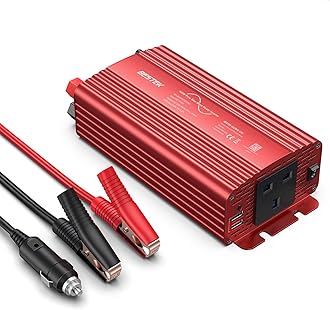 – 500W Pure Sine Wave Power Inverter DC 12V to AC 230V 240V with 4.2A Dual Smart USB Ports Car Adapter Red