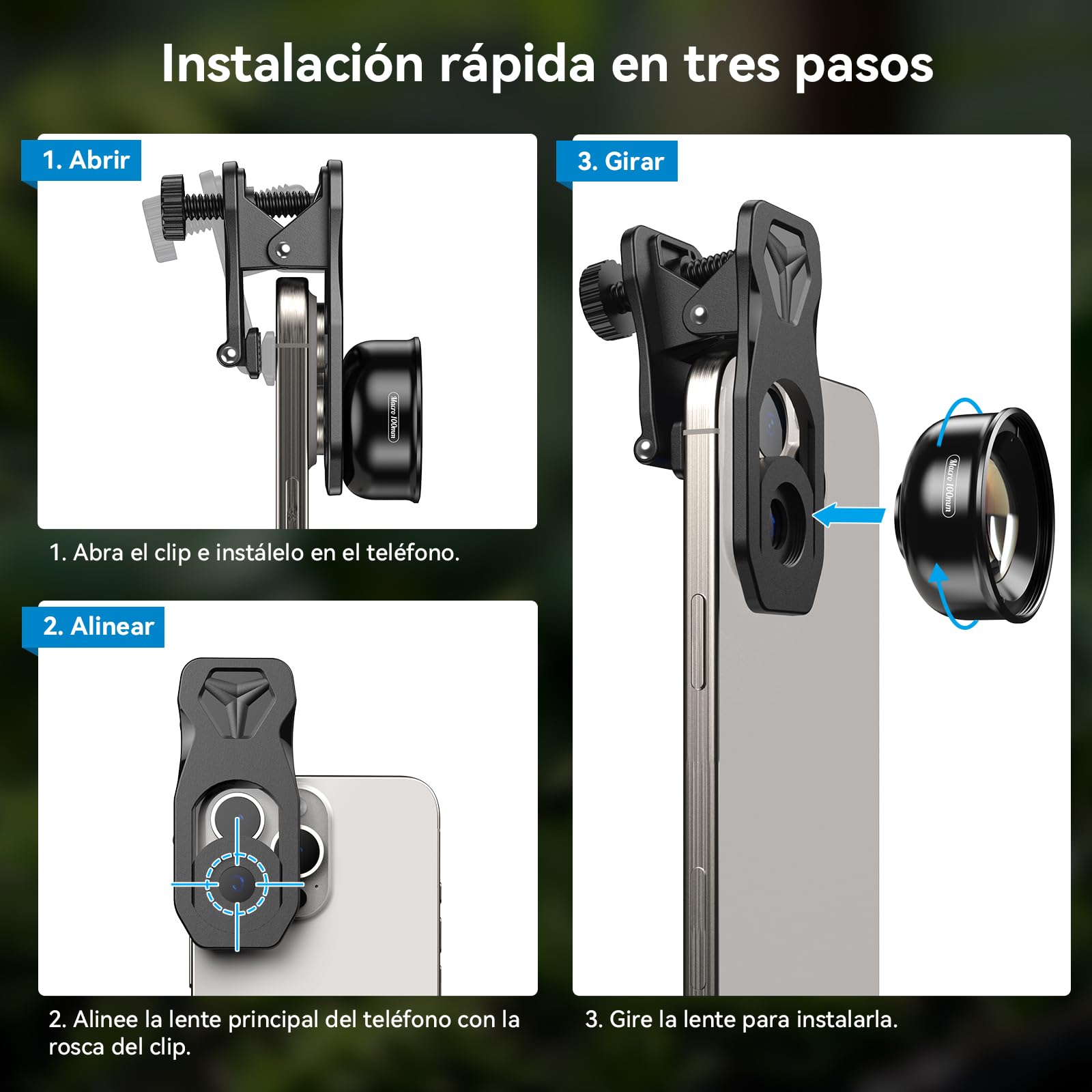 APEXEL Lentes para Móviles Cámara para Teléfono Kit,Lente Macro para movil Smartephone Android iOS Universal iPhone Samsung Galaxy Xiaomi Oneplus Casi Todos los teléfonos celulares