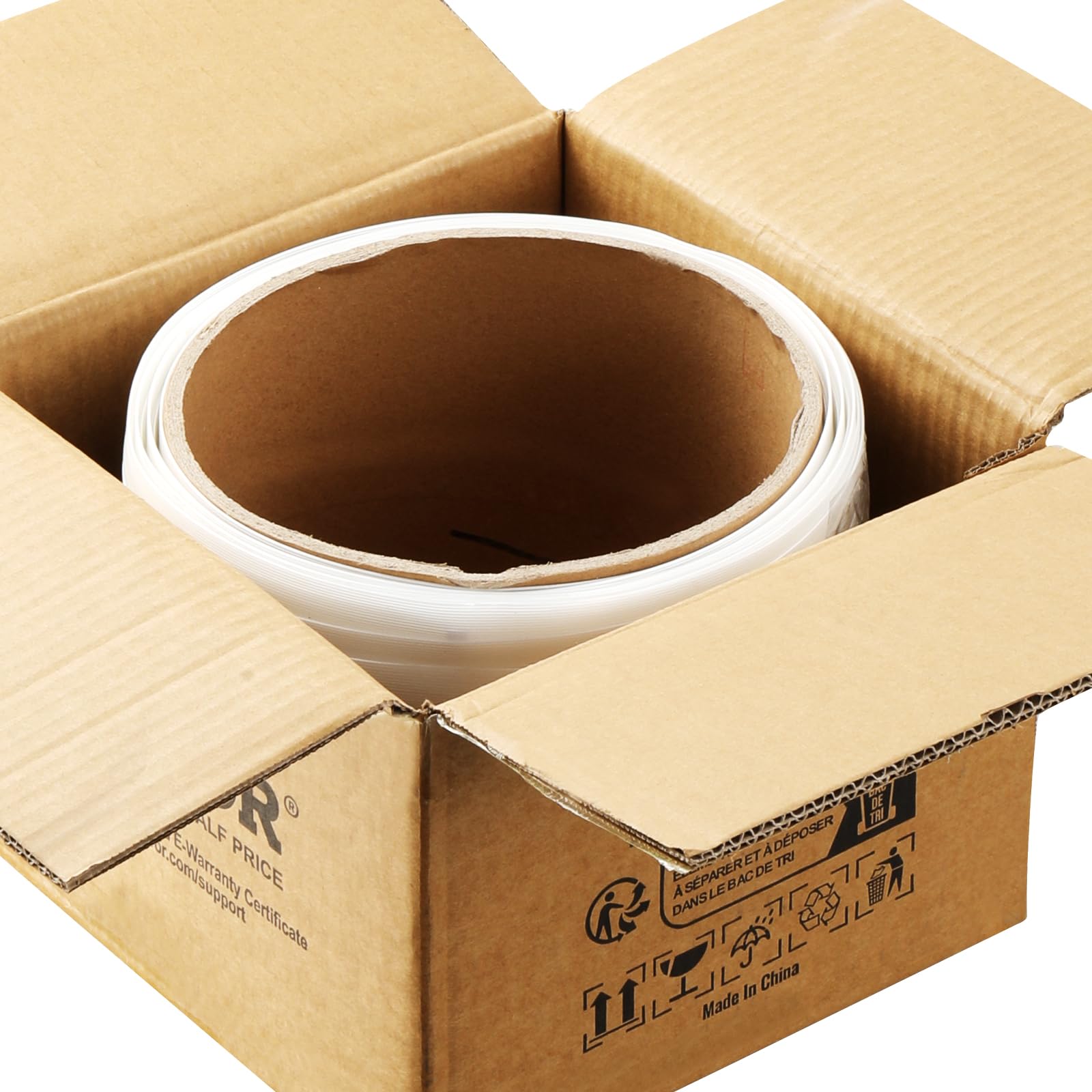 VEVOR Rollo de Fleje de Cinta Tejida para Embalaje 100m x 19mm x 0,9mm Carrete de Fleje Resistente para Palets Alta Resistencia de 800 kg Fleje de Embalaje Trenzado Portátil, Blanco