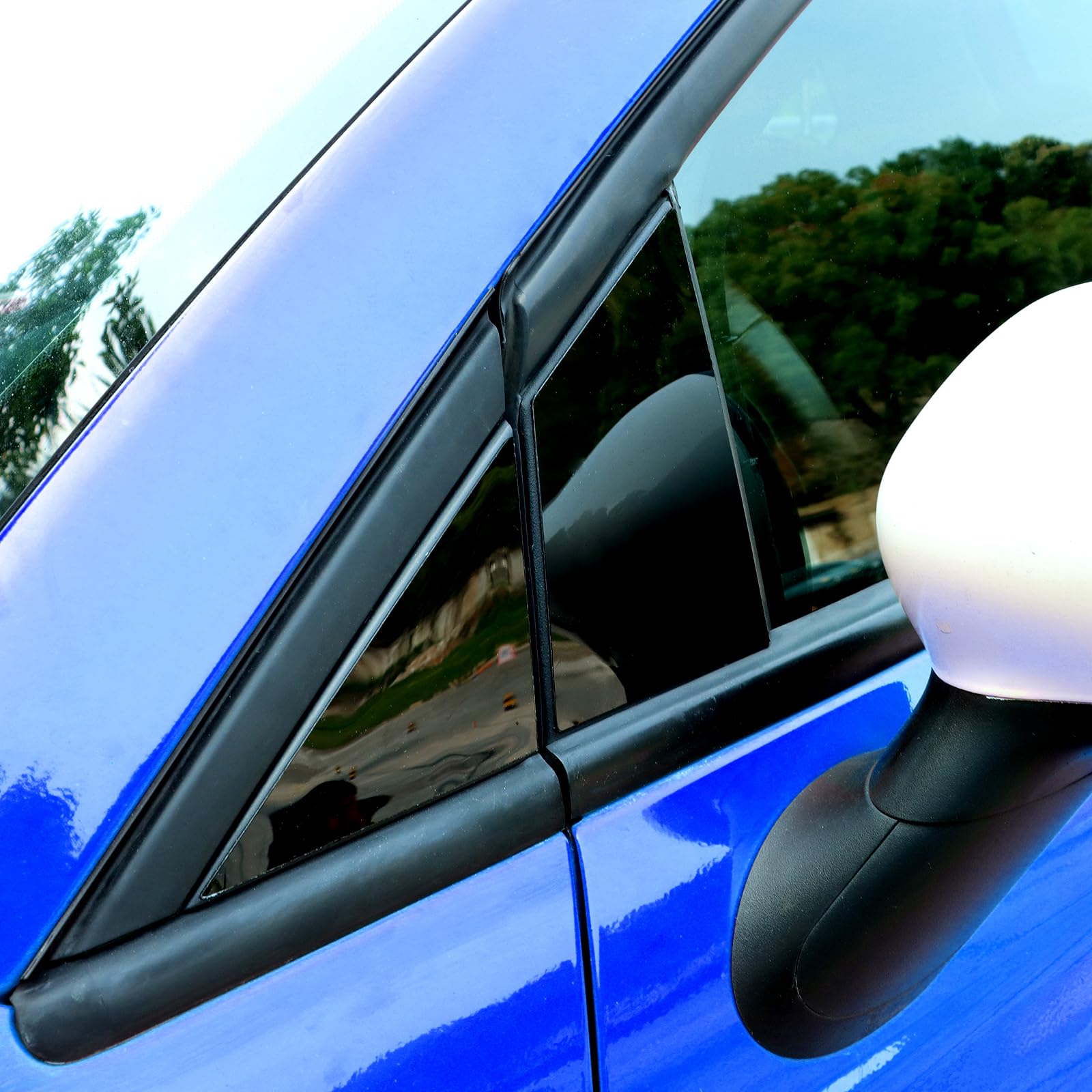 KUNGKIC Per Fiat 500 2008-2023 Abarth 595 2012-2023 Auto B Colonna Copertura Finestra Decorativo Adesivi Accessori 6 Pezzi (Nero)