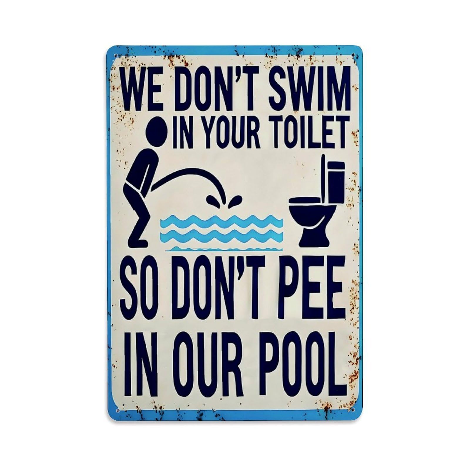 Ldfuieksufg Style Funny Pool Etiquette Warning Vintage Metal Sign Vintage Aluminium Metal Sign, Retro Wall Decor For Home, Bar, Garage & Farmhouse 30X20cm
