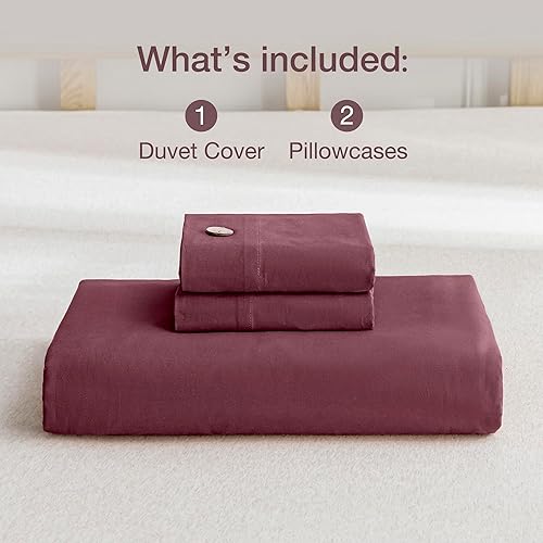 Miniatura 8 de JELLYMONI - Funda de edredón de algodón lavado, color liso