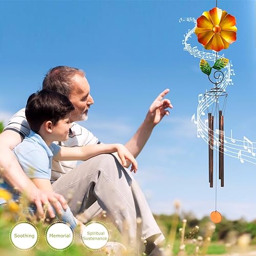 Miniatura 4 de Taman Campanillas de viento para exteriores Molinillo de viento decorativo conmemorativo conmemorativo para madre, regalo para el hogar, al aire