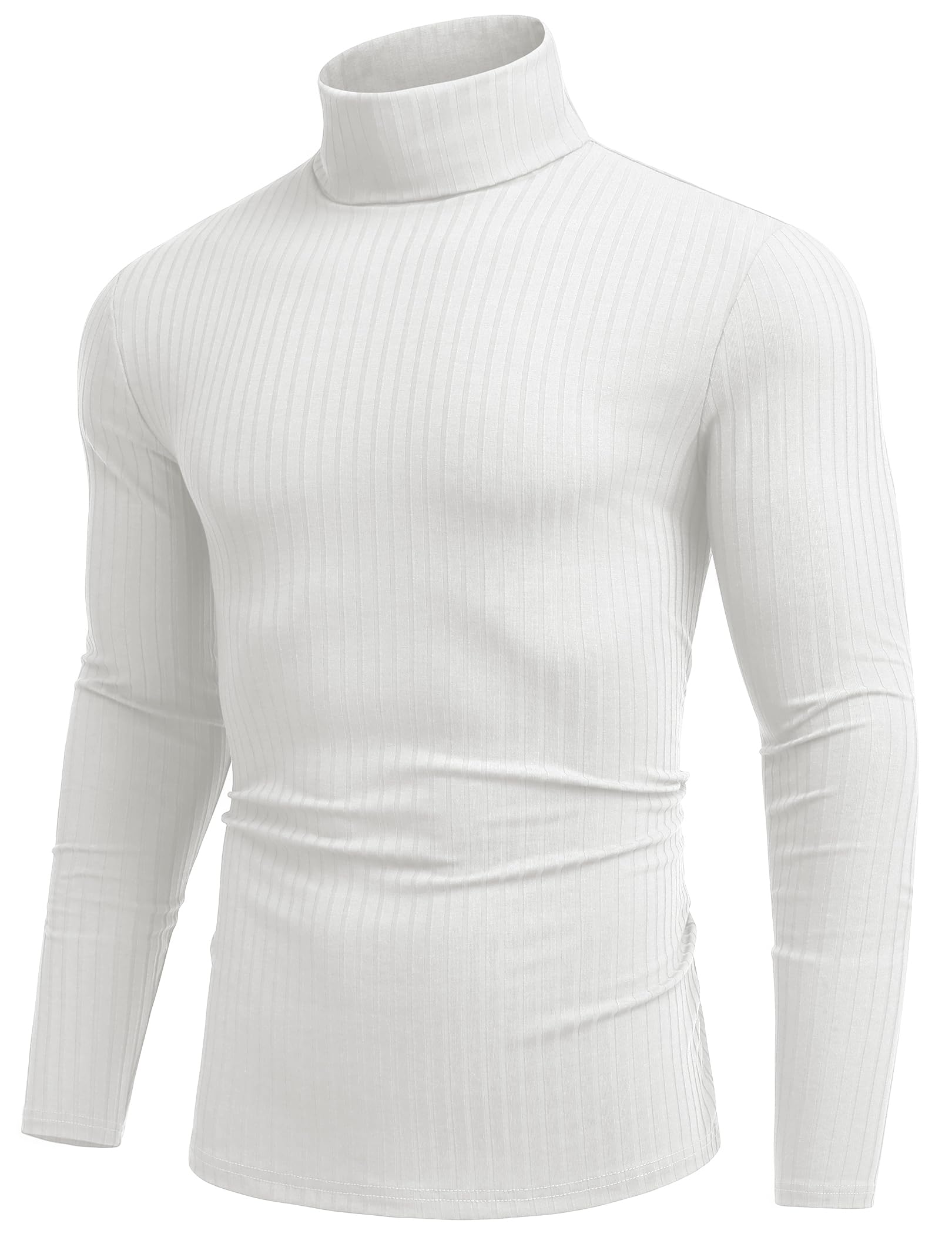 COOFANDY Heren coltruien Gebreide rolkraagtrui voor heren Normale pasvorm Casual truien Lichtgrijs XXL