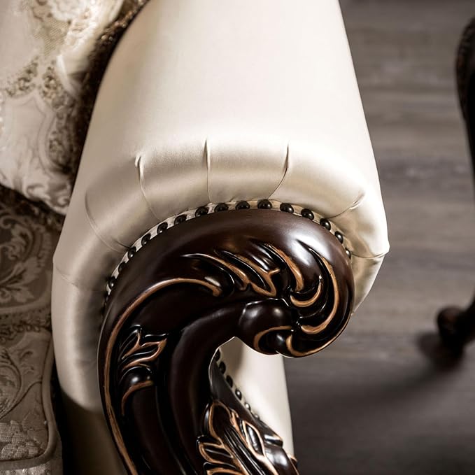 Sillón Tela Clásico Beige y Cereza Oscuro miniatura 4