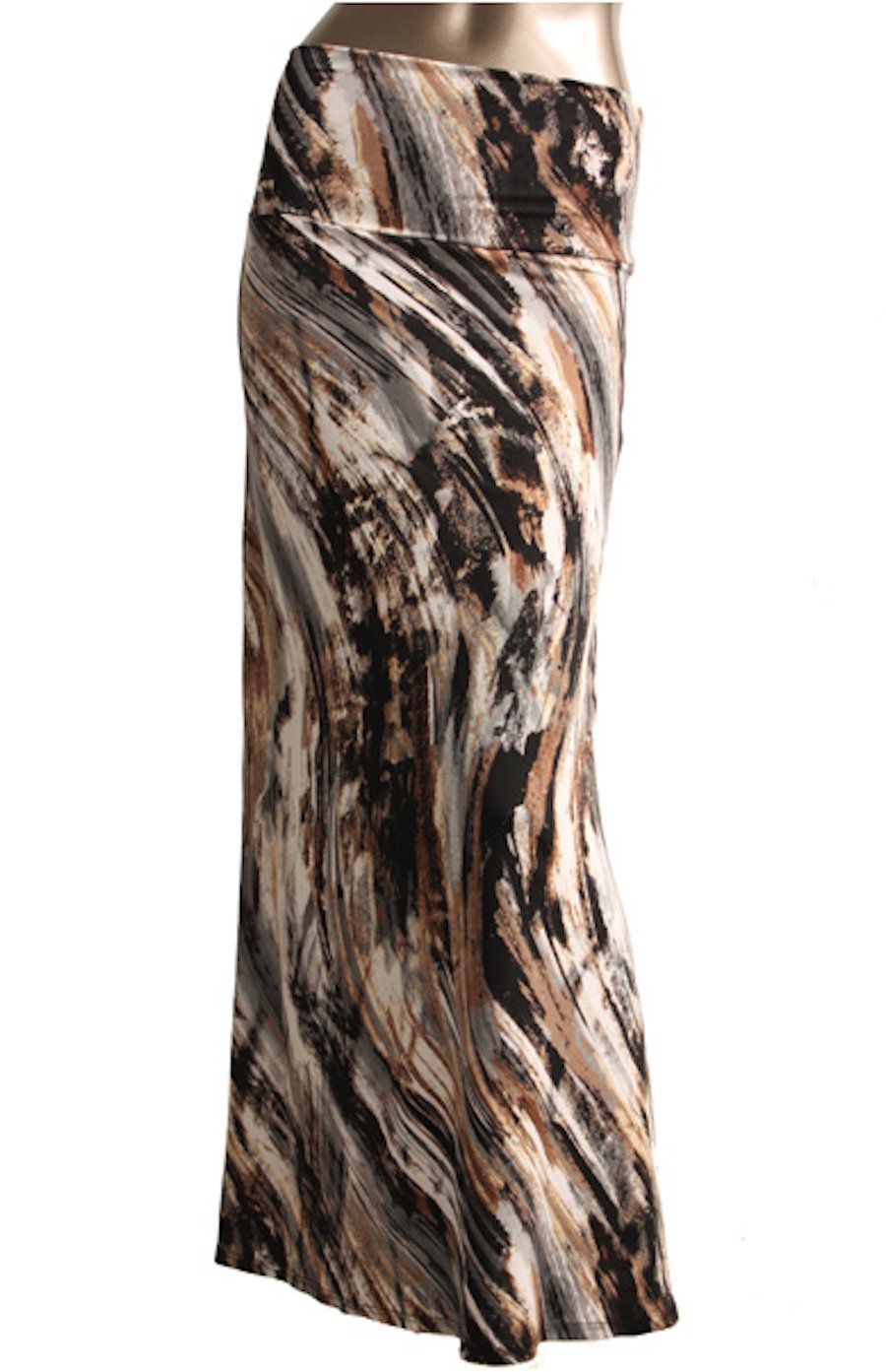 Azules Women's Poly Span Multiple Selection Print Maxi Skirt