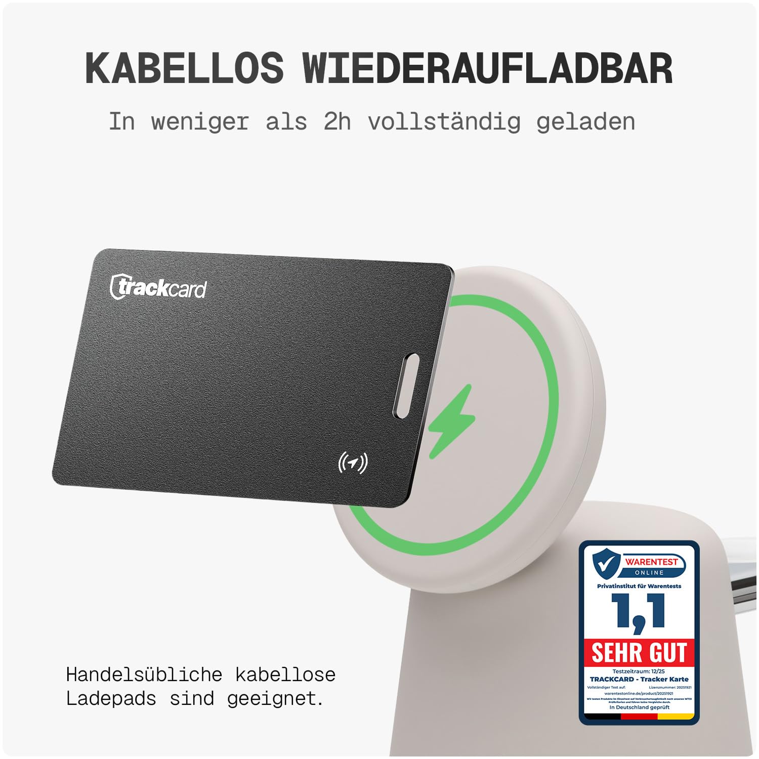 One für Android Tracker Karte für Deine Geldbörse, Ultradünn, Kabellos Wiederaufladbar & Alarm, Kompatibel mit Google Mein Gerät Finden & Find Hub, Smart GPS Tracker Android Tag