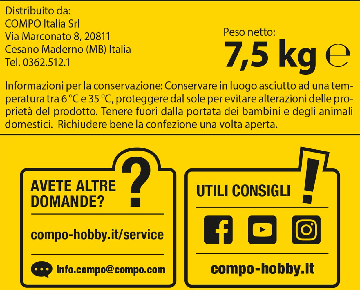 COMPO Clean lawn with less spontaneous grasses, lawn nutrition, 7.5 kg :  Amazon.com.be: Garden