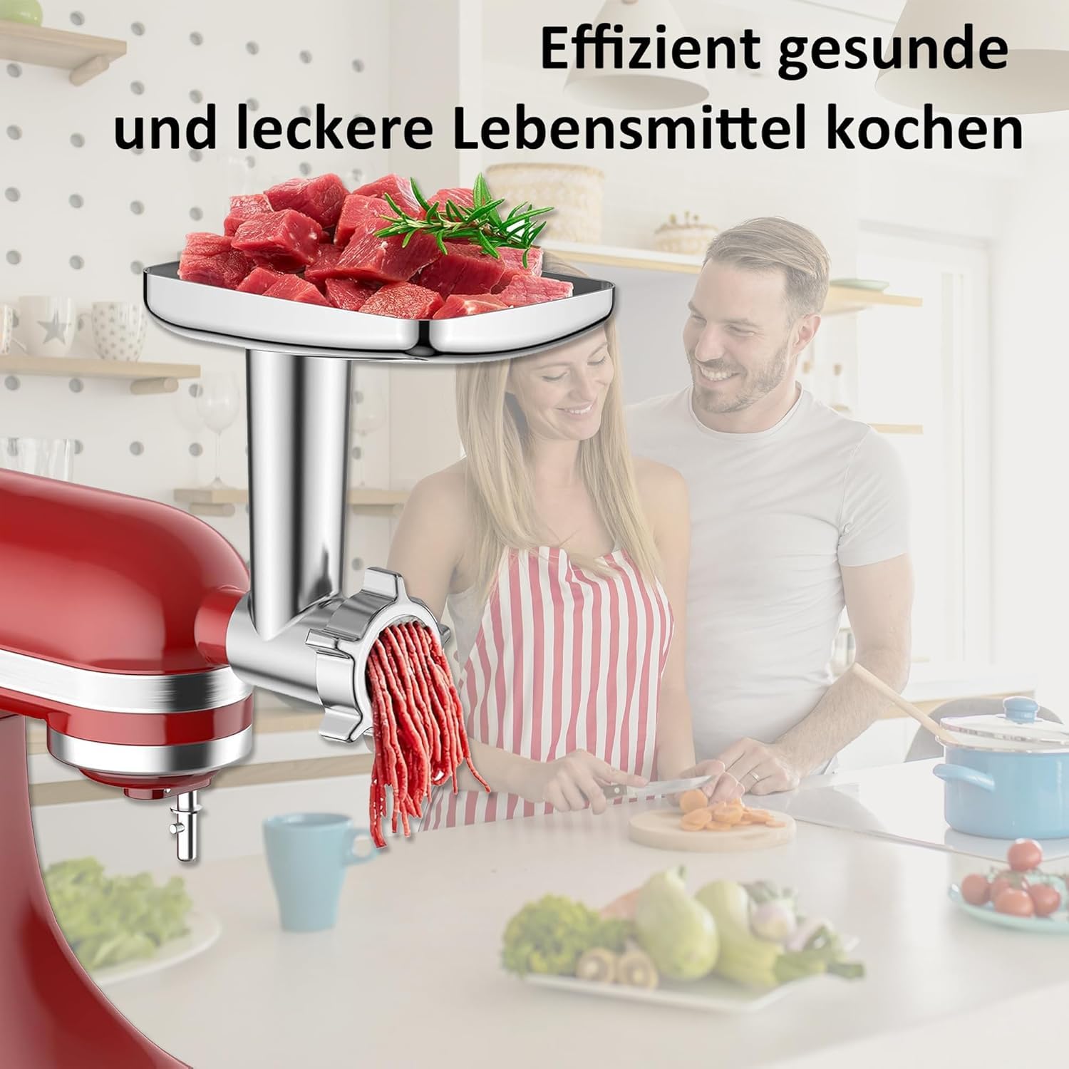 Edelstahl Fleischschleifer Befestigung für Kitchenaid Zubehör