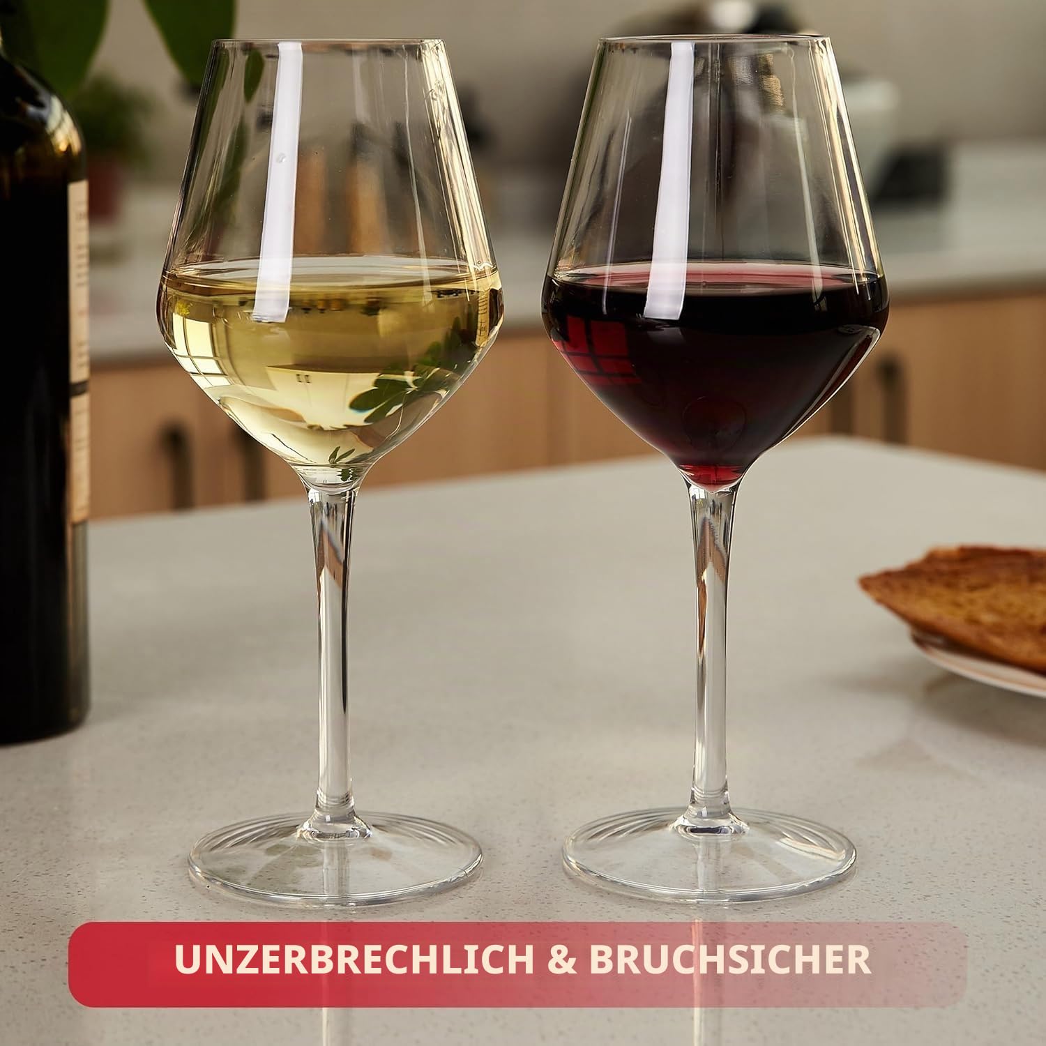 HAHASHOW Schwimmende Tritan Kunststoff Weingläser, 440ML Camping Weingläser Bruchsicher für Pool Camping Hochzeiten und Partys, 4er Set