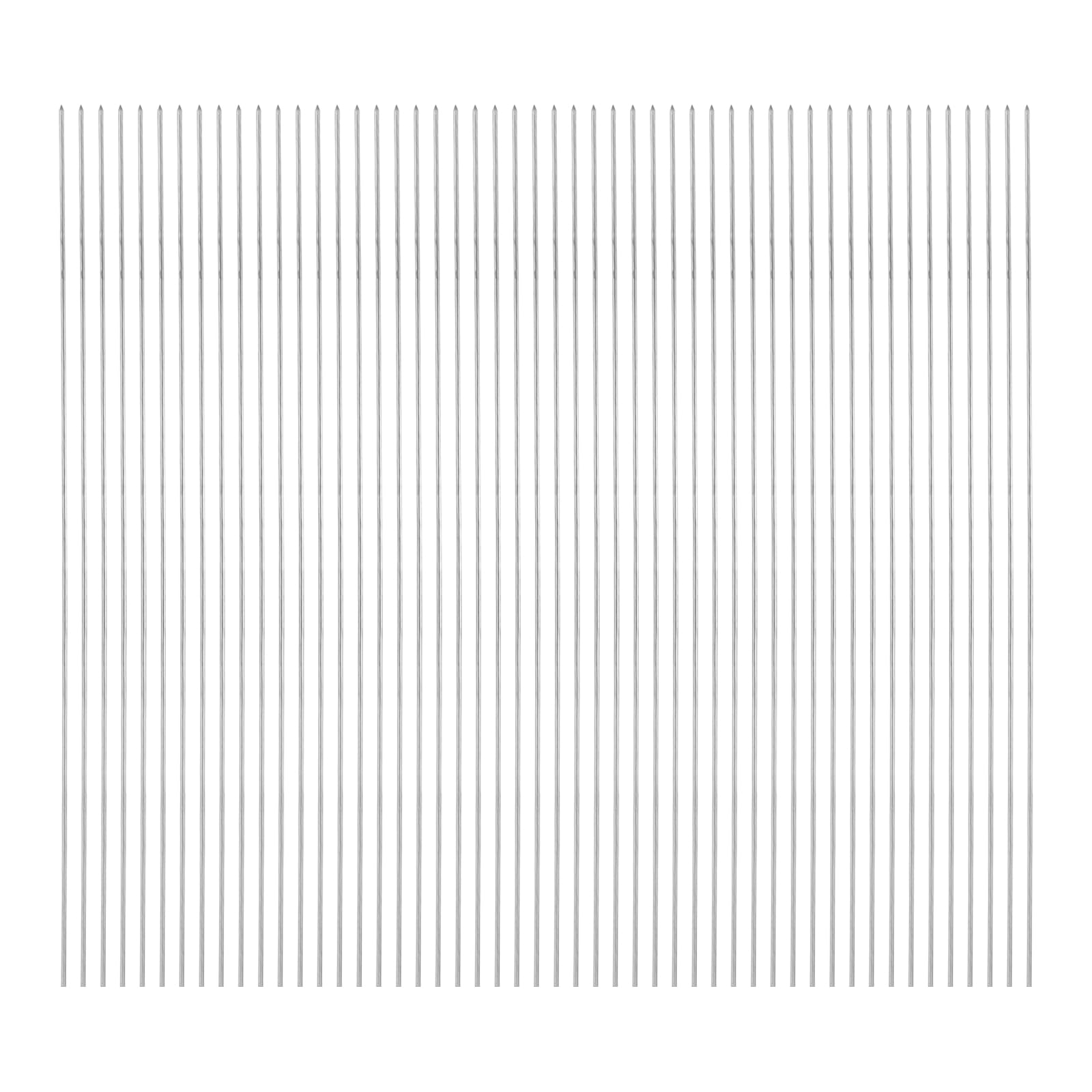 QUARKZMAN Pack of 50 Metal Kebab Skewers 29 cm x 1.6 mm Stainless Steel Round Sticks Reusable BBQ Grill Skewers Outdoor Grill Sticks for Meat, Shrimp, Fruit and Vegetables