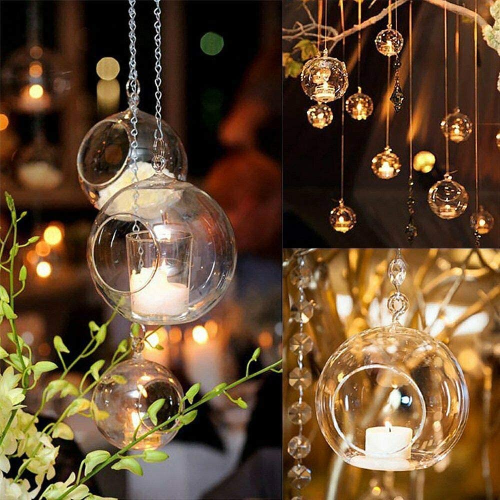 Illuminate Your Space with CRAFTFRY Glass Hanging Planter Tea Light Candle Holders - Pack of 4 for Parties, Home Decor, Weddings, Living Rooms & Halls (B0CZKX9TBZ) Amazon Price History, Amazon Price Tracker