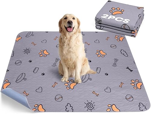 Miniatura 21 de Almohadillas lavables para orina para perros, paquete de 2 almohadillas pequeñas de 18 x 24 pulgadas, súper absorbentes, reutilizables, almohadillas