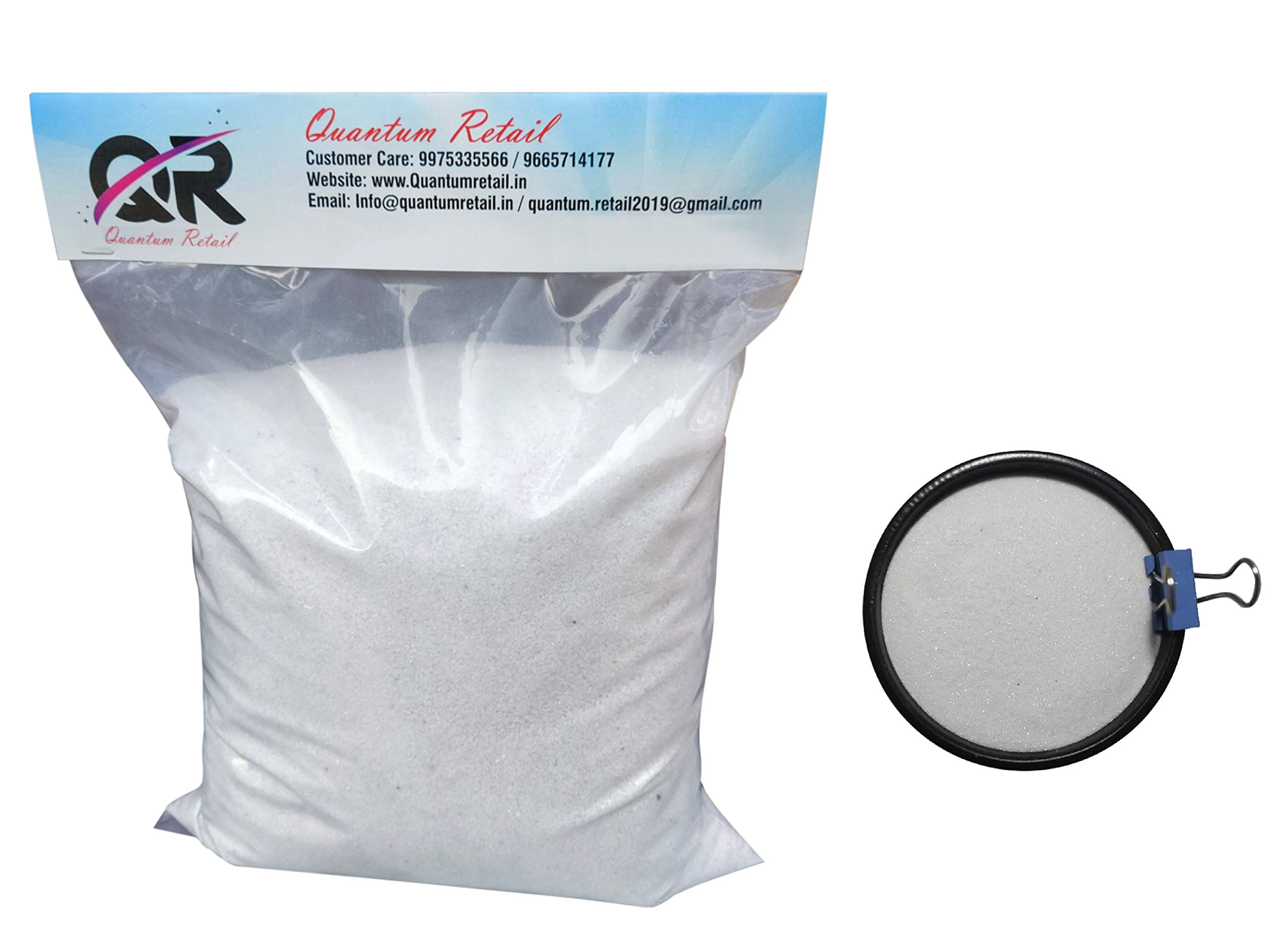 Quantum Retail Sugar Size White Quartz Sand Gravel & Substrate for Aquarium Decoration, Home and Garden Decor & Vase fillers (4 KG)