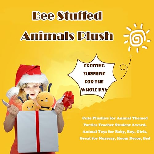 Miniatura 5 de 2 piezas de animales de peluche de abejorros suaves para decoración de fiesta, 7.9 pulgadas