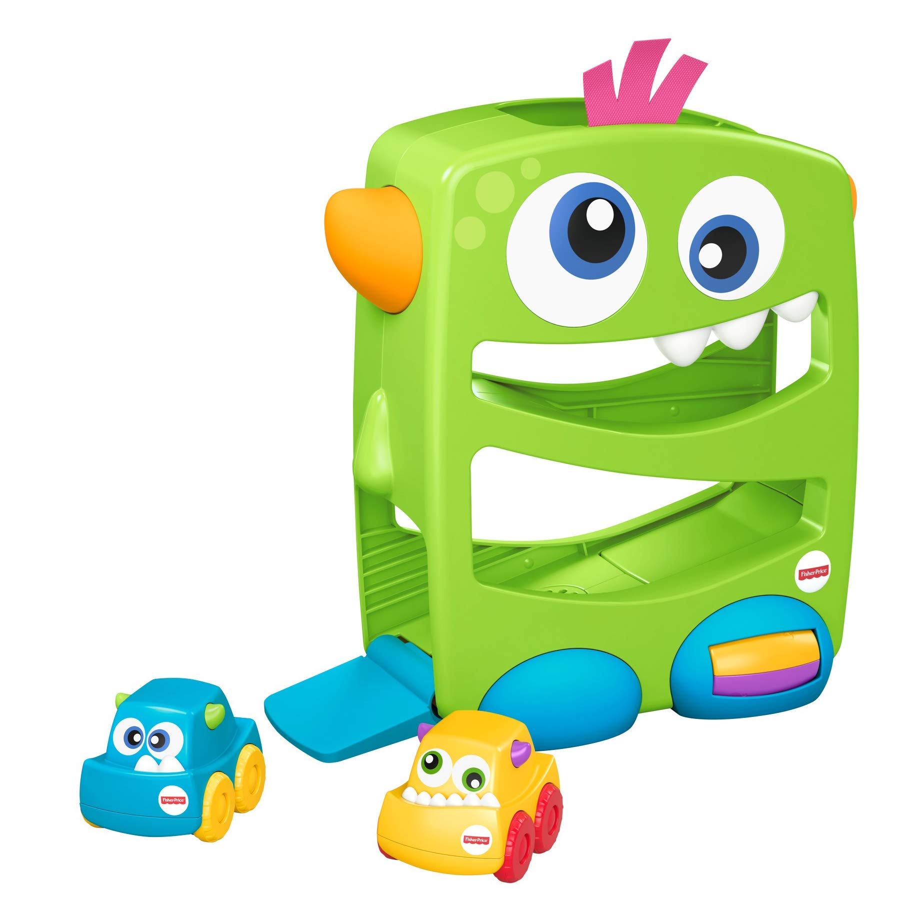 Fisher-Price - Mostriciattolo con Rampa e Veicoli, Giocattolo per Bambini 6+ Mesi, FYL40