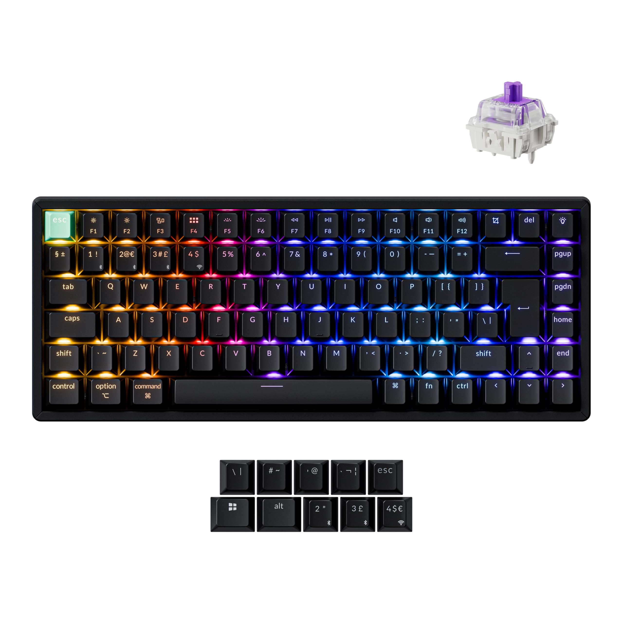 Keychron K2H-J1-UK tastiera Gaming USB + RF Wireless + Bluetooth QWERTY Inglese UK Nero (KEYCHRON K2H-J1-UK KEYBOARD) - Versione UK