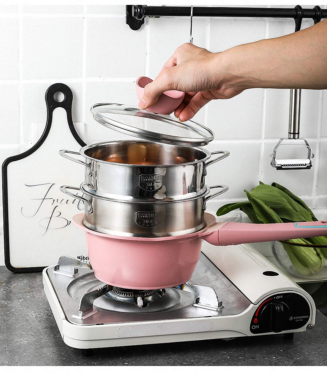 Premium Acciaio inossidabile Steamer Large 2-Tiers Strong Durable and Reinforced Best Healthy Cooking For Dim Sum Vegetables Meat Fish