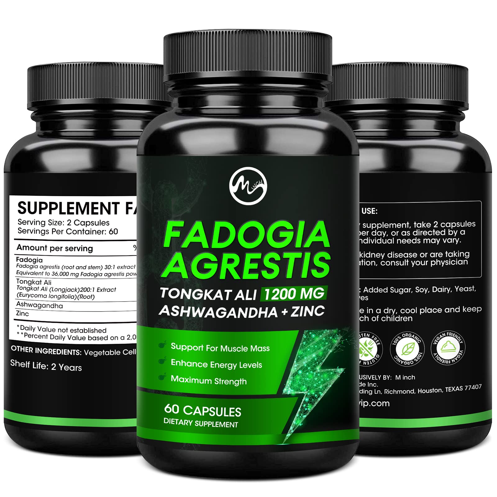 Buy (2 Pack) Fadogia Agrestis Tongkat Ali Supplement Fadogia Agrestis